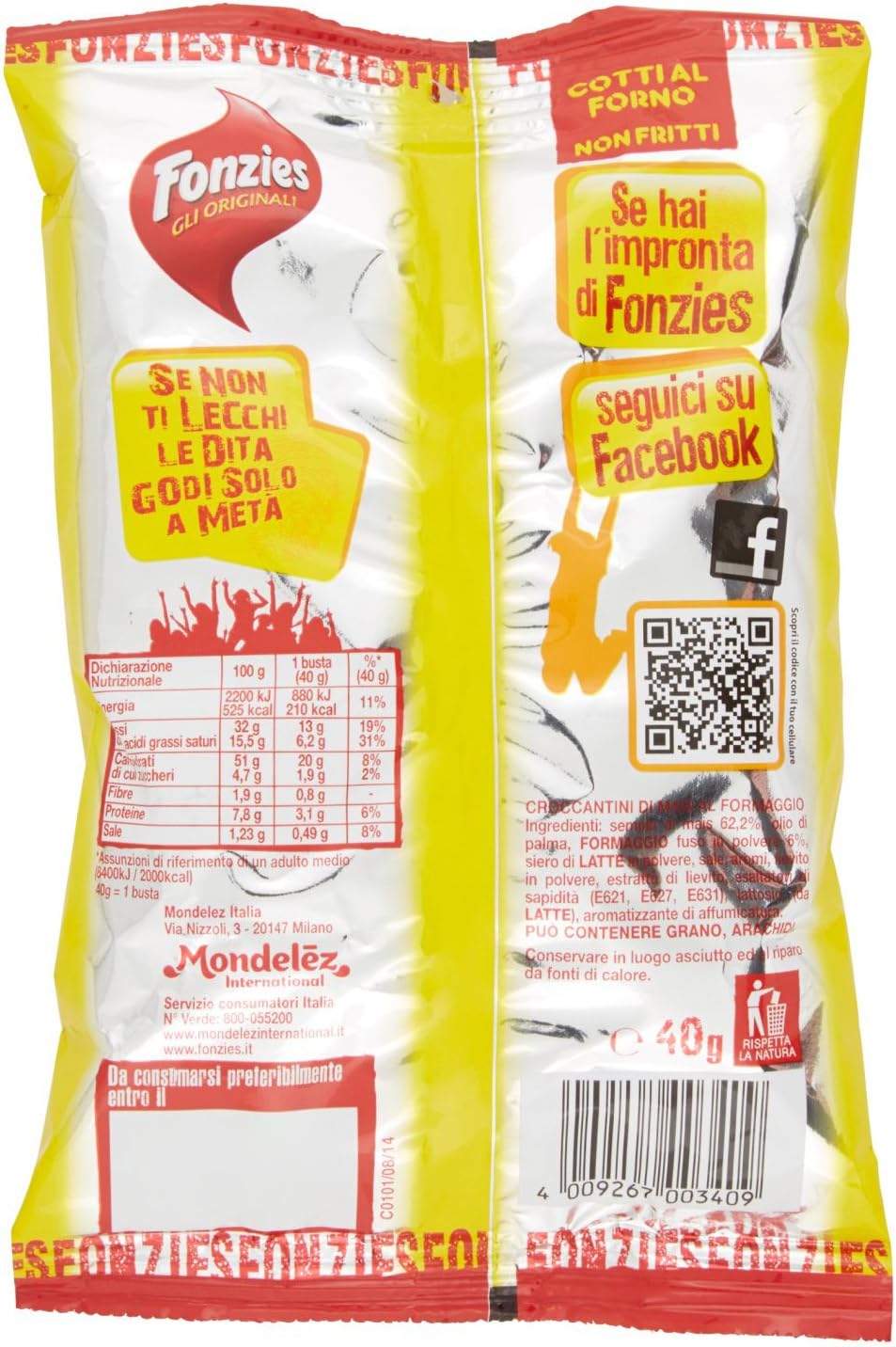 Fonzies Croccantini di Mais al Formaggio, 40g