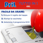 Pril Gel All in One Sciogli Grasso Detersivo Lavastoviglie Liquido Multi-Azione Sporco Difficile, Limone e Lime, Confezione da 35 lavaggi