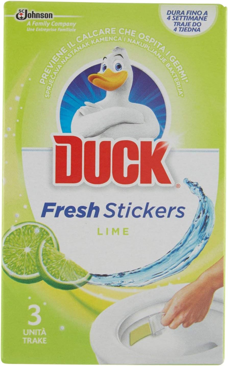 Duck Fresh Sticker per WC al Profumo Lime - 1 Confezione da 3 Sticker