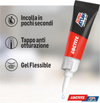 Loctite Super Attak Power Flex, Colla liquida trasparente e istantanea per materiali flessibili, Super colla resistente in formula gel, Colla per scarpe, pelle, gomma e cuoio, 1x3g