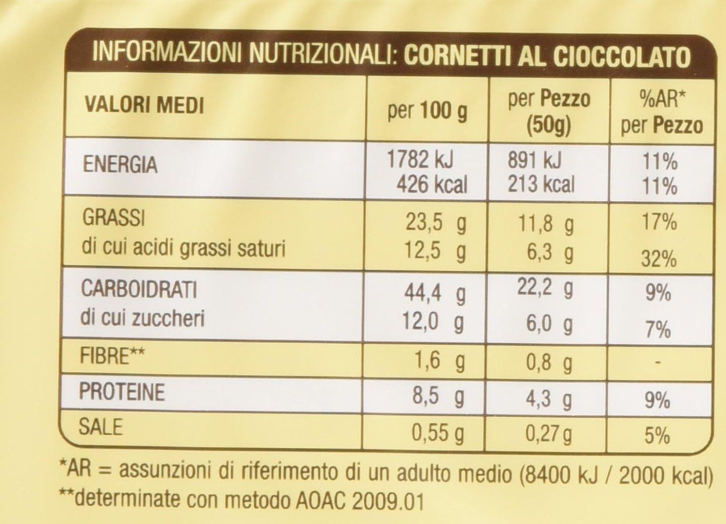 Mulino Bianco Cornetti con Crema di Cioccolato e Nocciole, 6 Cornetti, 300g