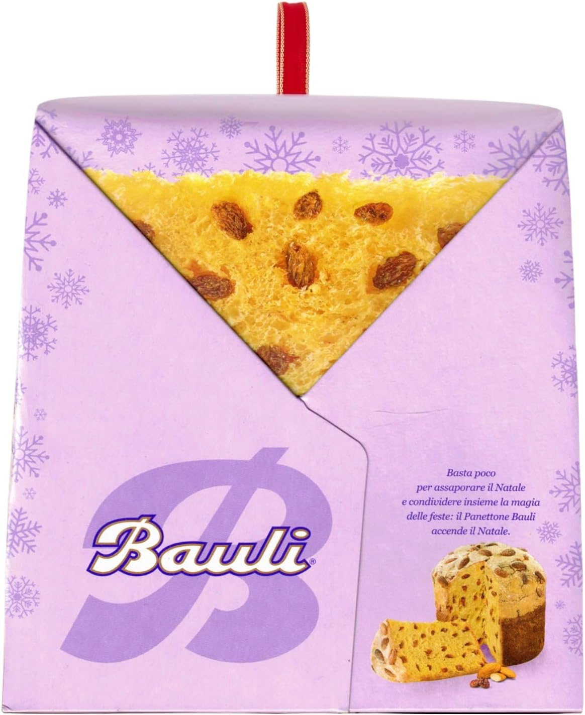 2X Bauli Panettone di Verona con Uvetta e Glassa con Mandorle, Senza Canditi 1kg (2023) [2 Panettoni]