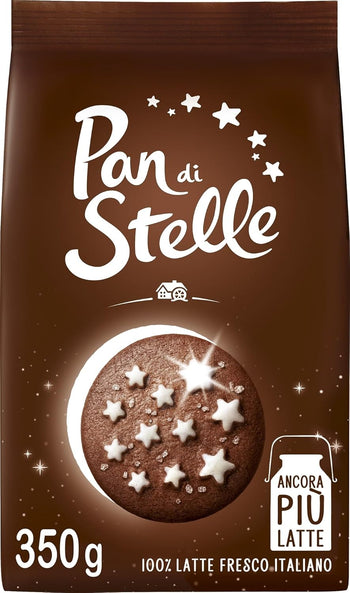 Pan di Stelle Biscotti Frollini con Cacao, Cioccolato e Latte Fresco Italiano, Colazione Ricca di Gusto, 350 g