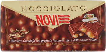 Novi - Nocciolato, Cioccolato Gianduja con Nocciole Intere - 4 tavolette da 130 g [520 g]