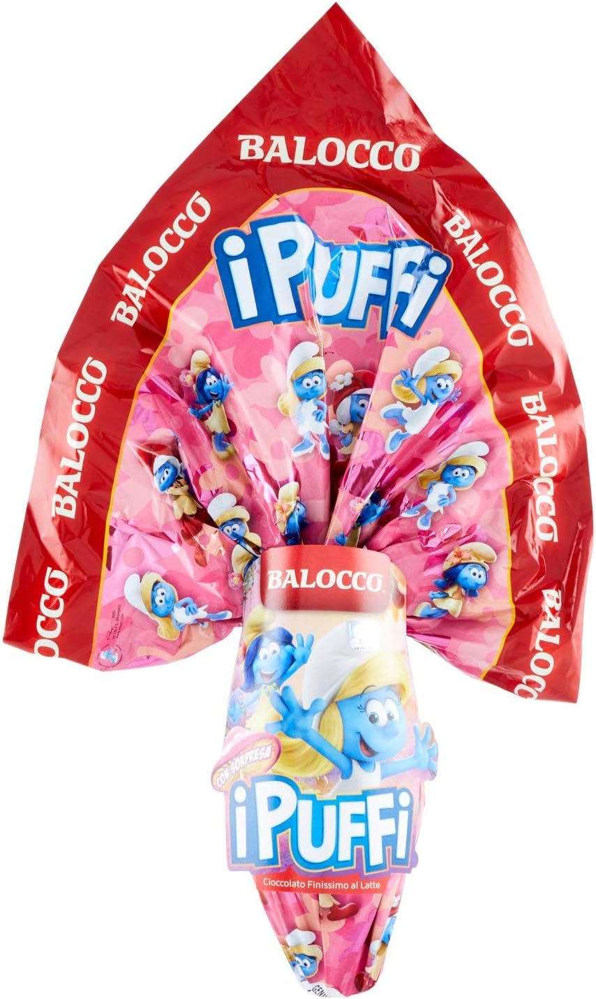 Balocco Uovo Latte Puffi Assortito, 150g