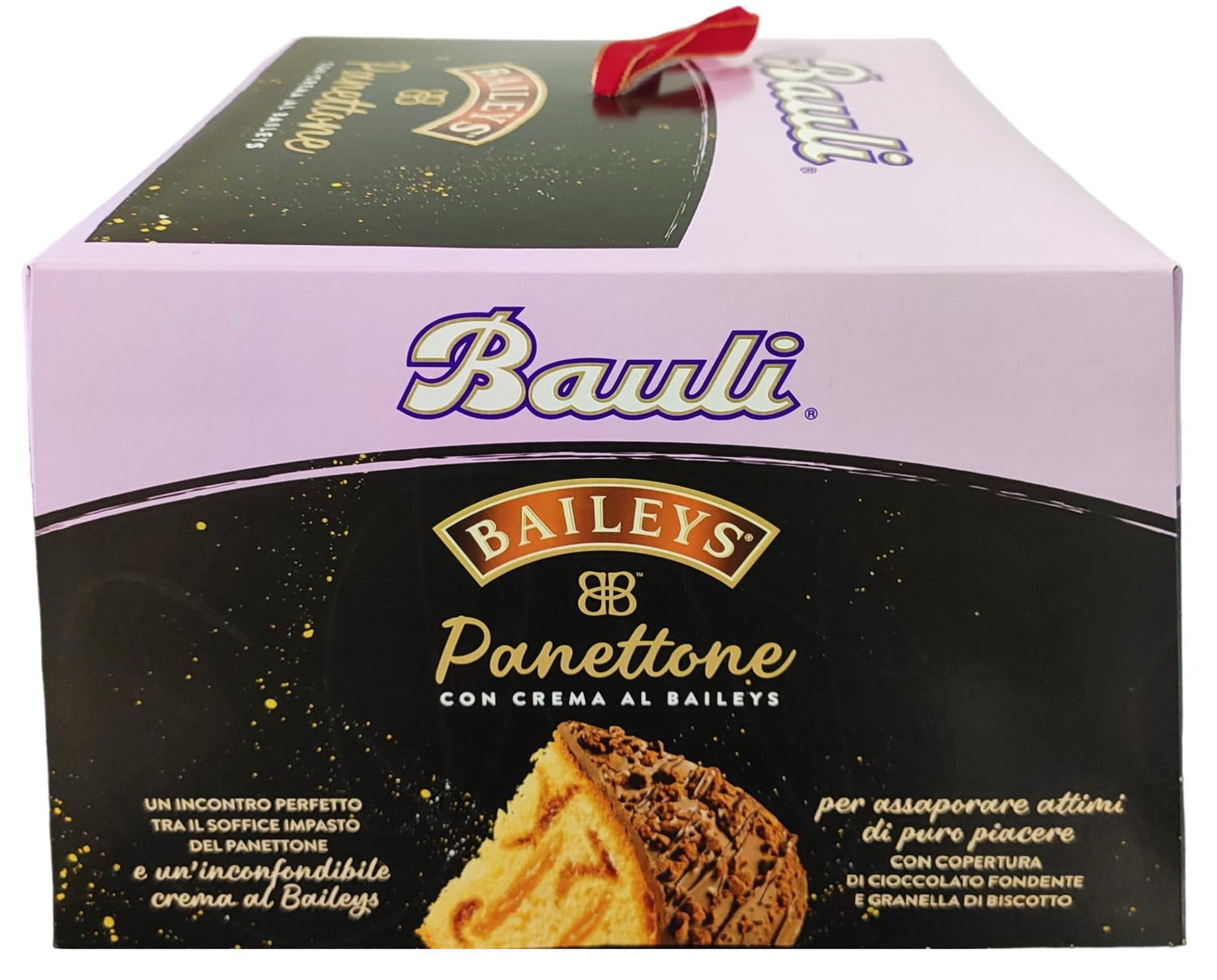 3X Bauli Panettone Baileys con Crema al Liquore Baiyles e Copertura di Cioccolato Fondente e Granella di Biscotto 750g [3 Panettoni]