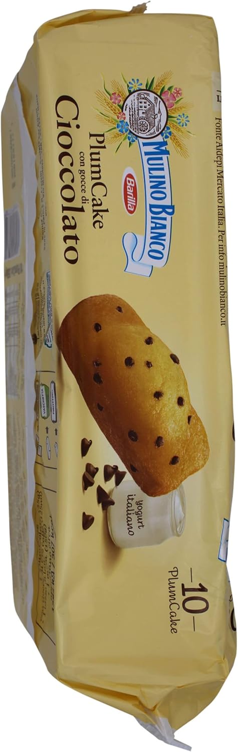 Mulino Bianco Merendine Plumcake con Gocce di Cioccolato, Snack Dolce per la Merenda - 155 g