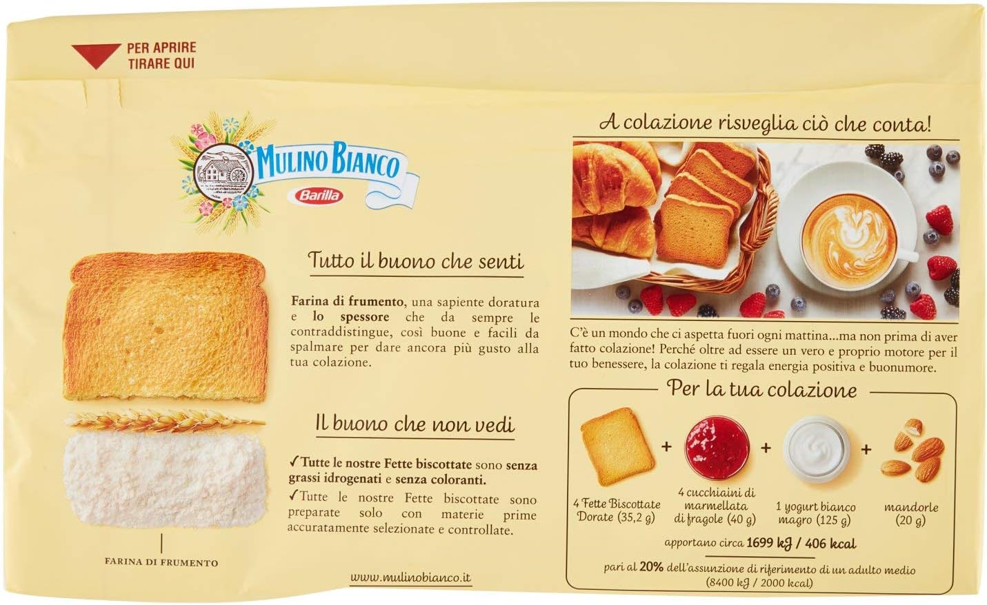 Mulino Bianco Fette Biscottate Dorate, Colazione Ricca di Gusto - 630 gr