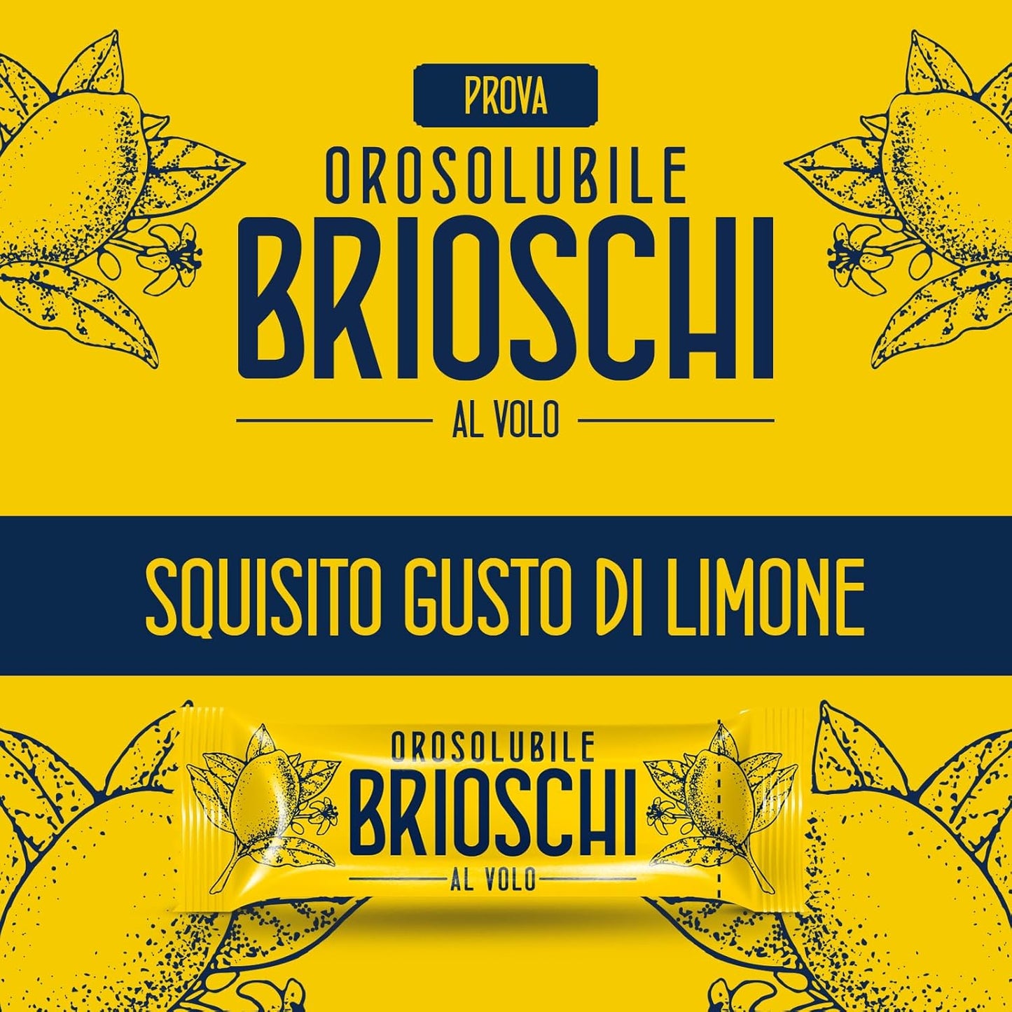 Orosolubile Brioschi al volo Limone - 15 Bustine di granulato digestivo e effervescente, da usare senz'acqua - Allo squisito gusto di limone - per un sollievo gustoso ed istantaneo - 15g