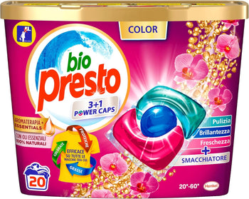 Bio Presto Detersivo Lavatrice Predosato In Capsule Per Capi Colorati, 20 x 12g (240g)