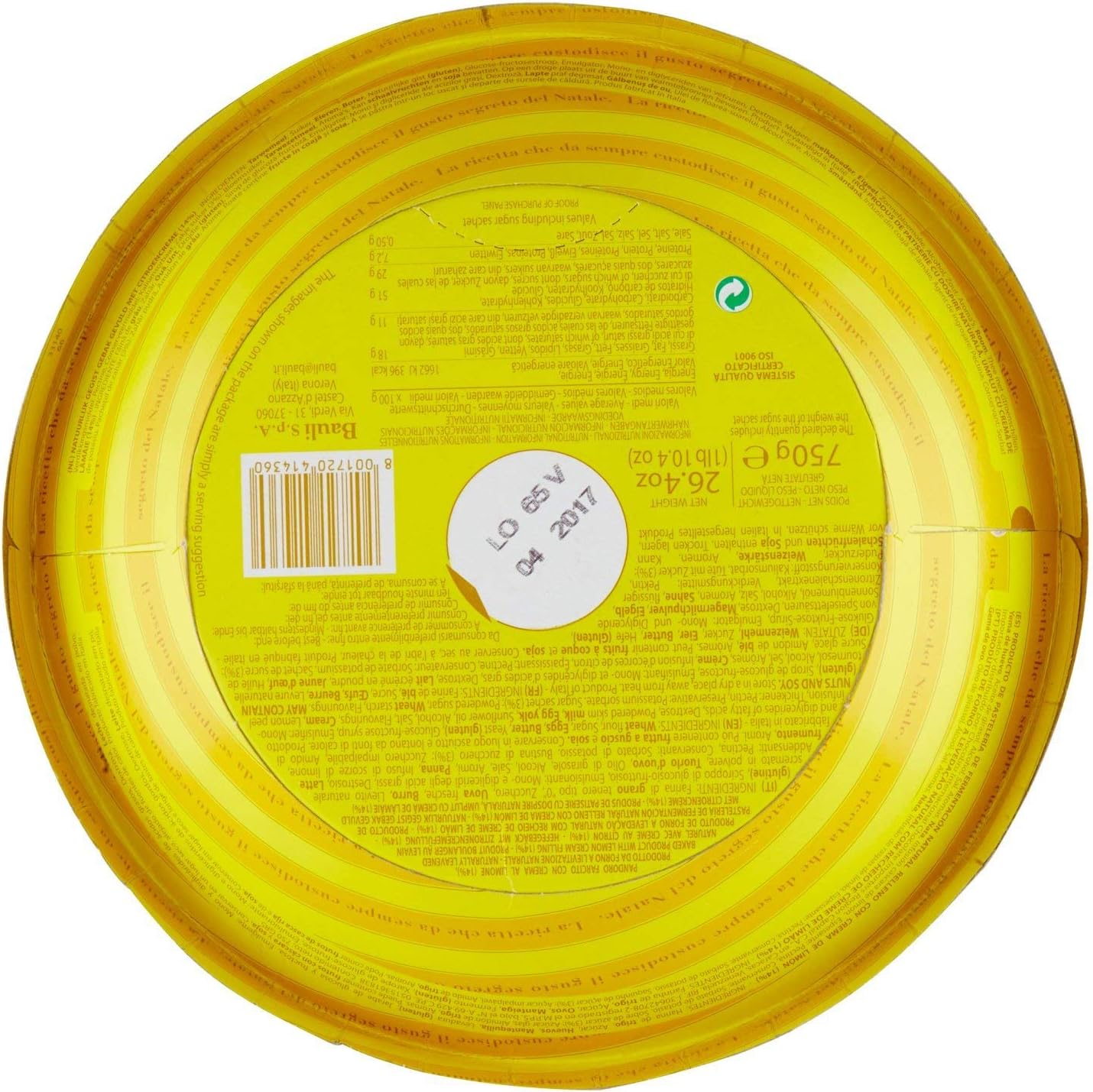 Bauli Le Specialità - Pandoro Limoncè con Crema Limone - Dolce Natale Ingredienti Tradizionali e Qualità Eccellente del Made in Italy (Panettone Limoncè, 750 gr)