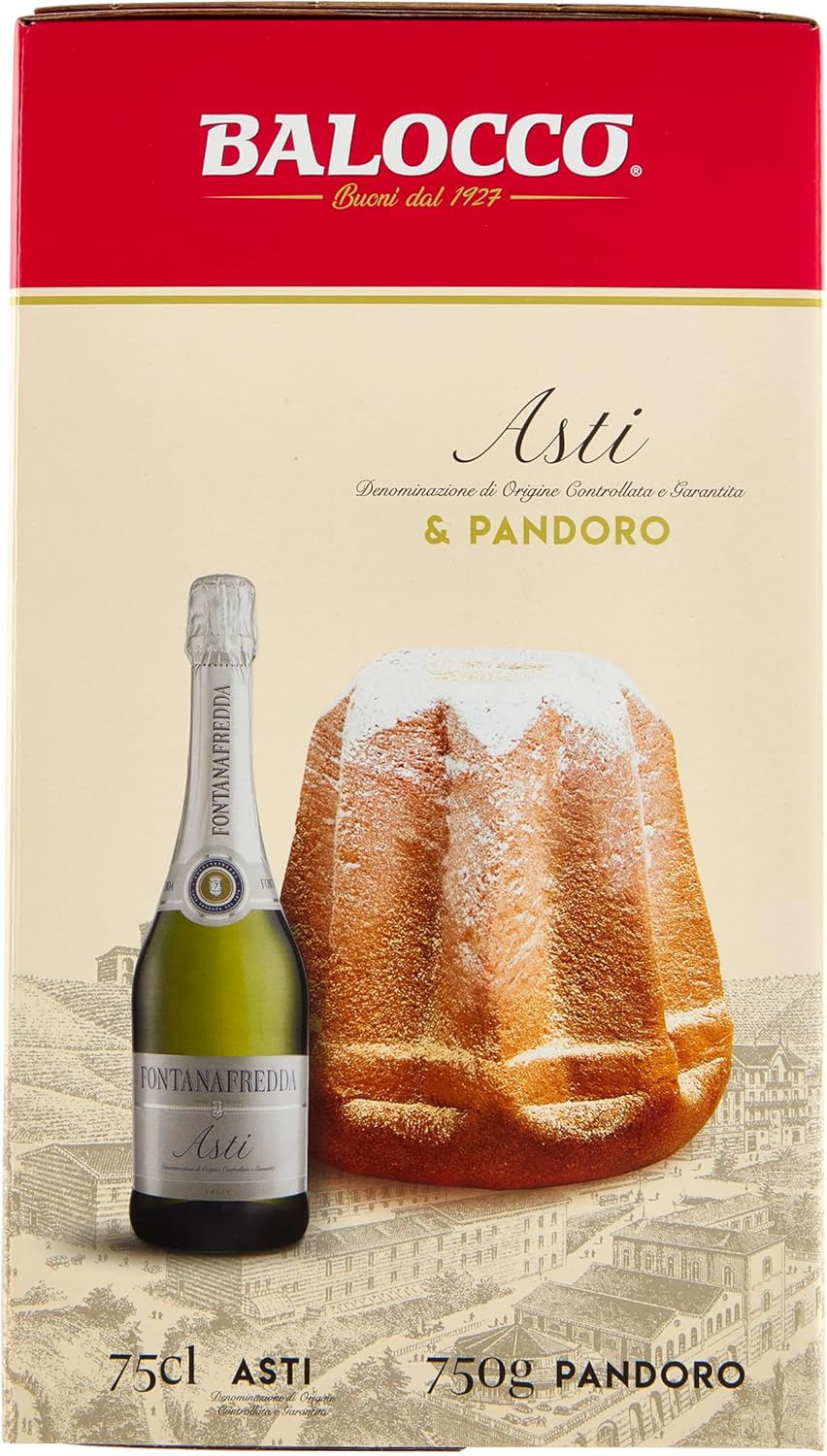 Abbinata Fontanafredda: Pandoro 750g e Bottiglia Asti DOCG Fontanafredda 75cl