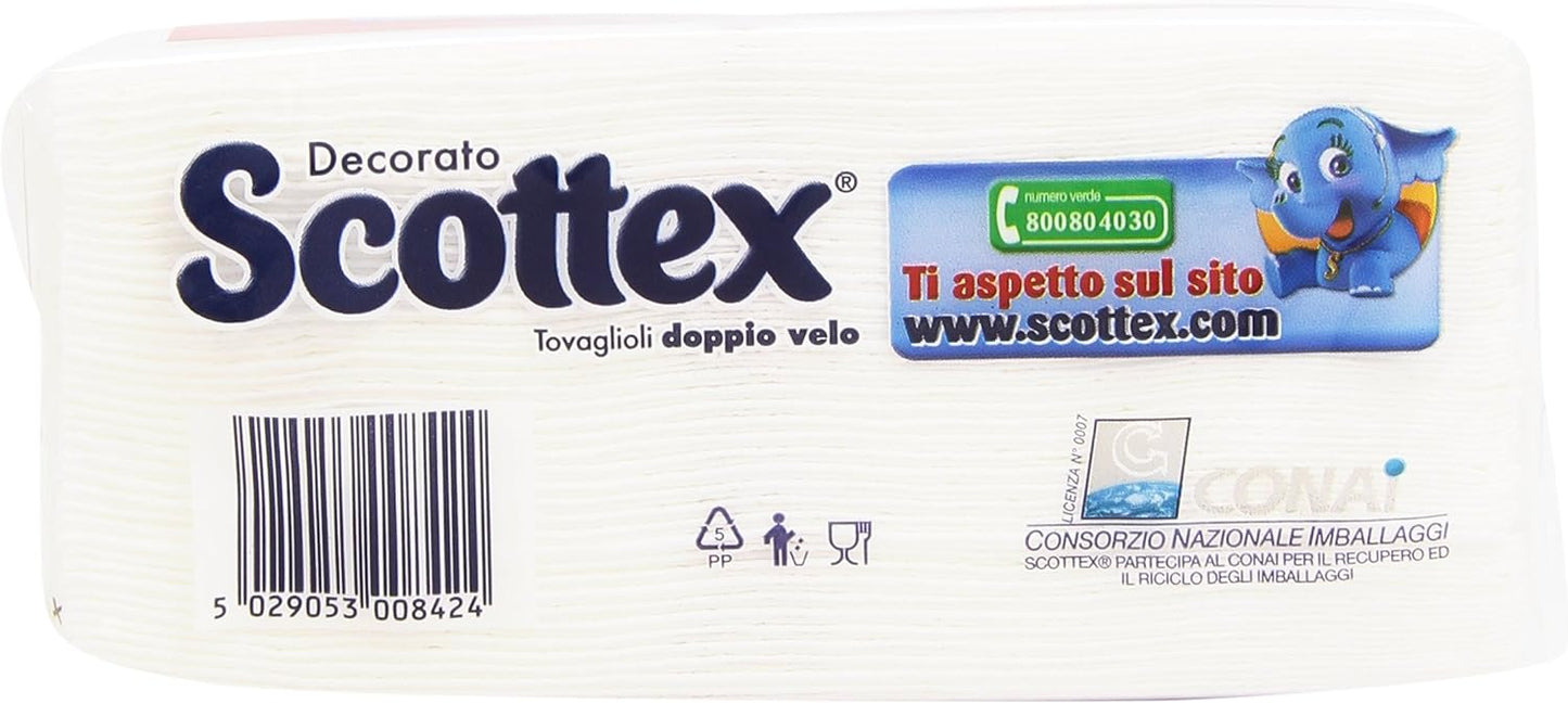 Scottex Tovaglioli Doppio Velo Decorato, 1 Pacco da 42 Tovaglioli