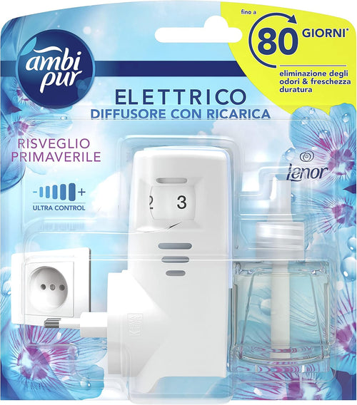 Ambi Pur Risveglio Primaverile Starter Kit Diffusore Elettrico Per Ambienti 20ml, Per Rimuovere Gli Odori