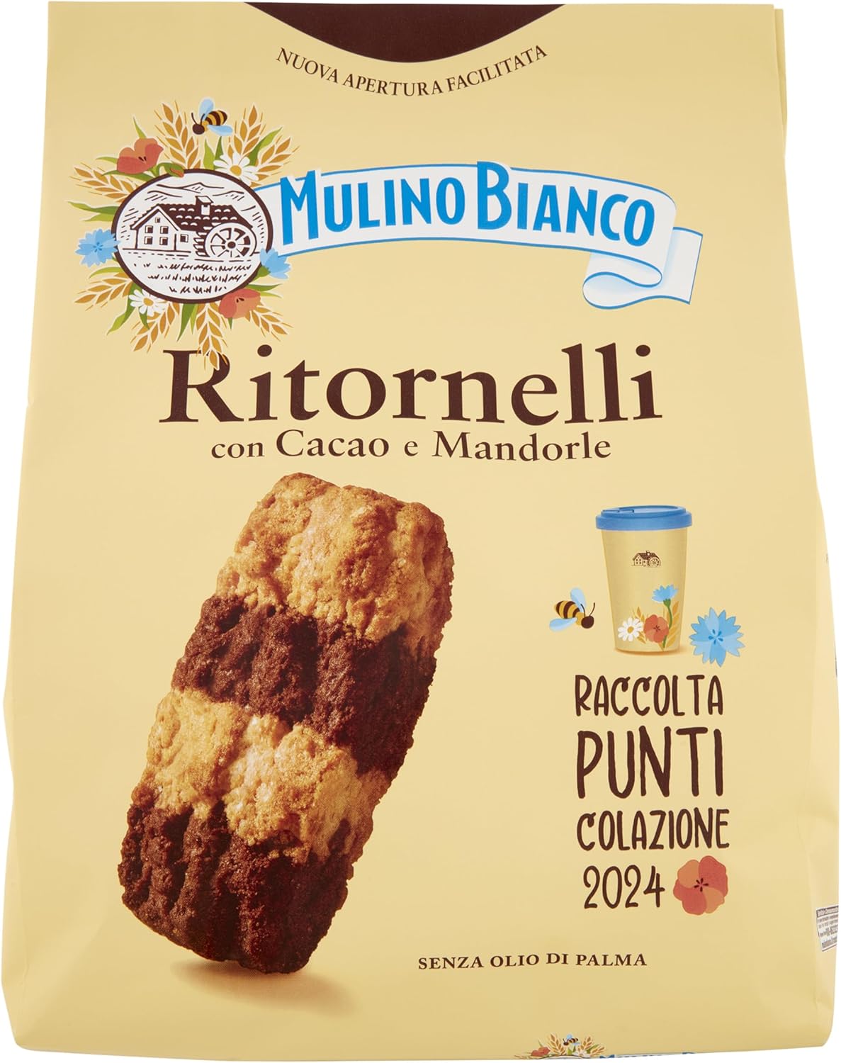 Mulino Bianco Biscotti Frollini Ritornelli con Cacao e Mandorle, Senza Olio di Palma, Colazione Ricca di Gusto, 700 g