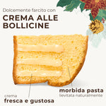 Panettone Artigianale alle Bollicine, 750 gr - Pasticceria Fraccaro 1932, Panettone Farcito con Crema Pasticcera arricchita di Prosecco DOCG - Gift Box