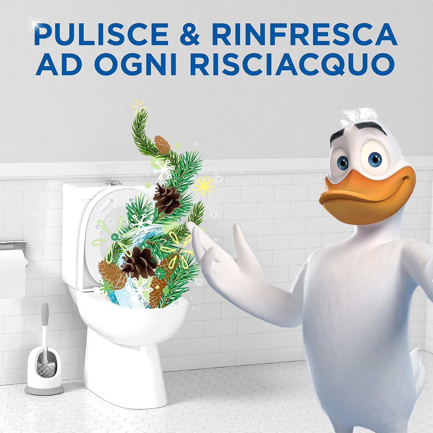 Duck Active Clean - Tavoletta Igienizzante WC, Profumo Pino, Formato Scorta da 8 Tavolette