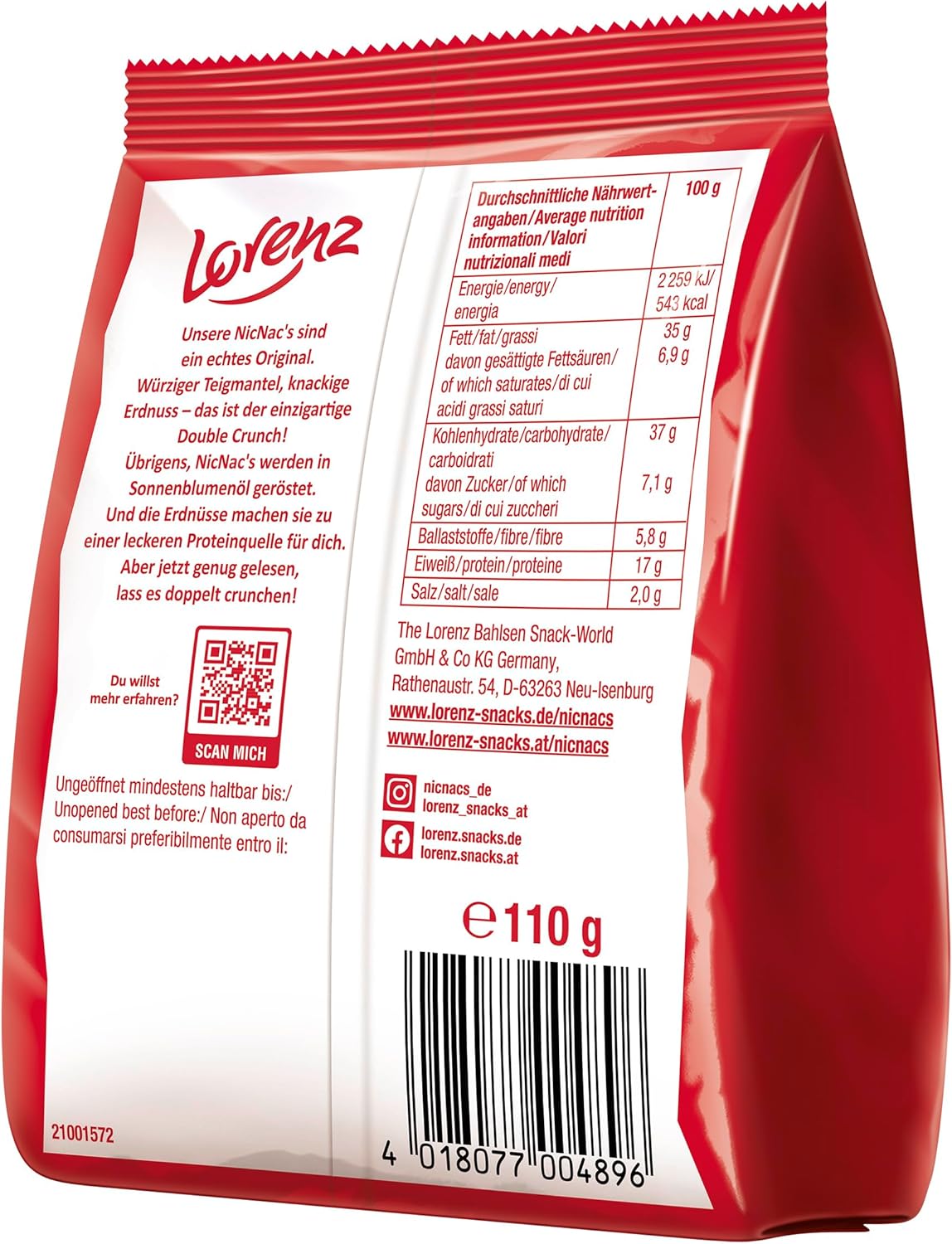 Lorenz Snack World NicNac's Original, confezione da 14 (14 x 110 g)