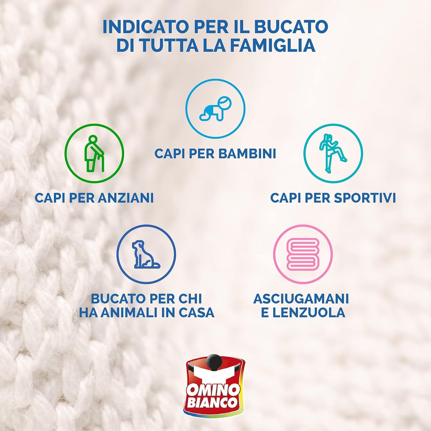 Omino Bianco - Additivo Lavatrice Disinfettante in Polvere per Bucato, Smacchia e Elimina i Cattivi Odori, con Tecnologia Deo+, 450 g