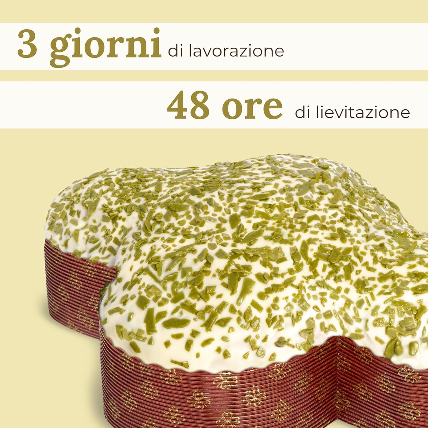 Colomba al Pistacchio Artigianale, 750gr - Pasticceria Fraccaro 1932, Farcita con Crema al Pistacchio, Glassata con Cioccolato Bianco e Scagliette, Impasto con Lievito Madre - Linea Gift Box