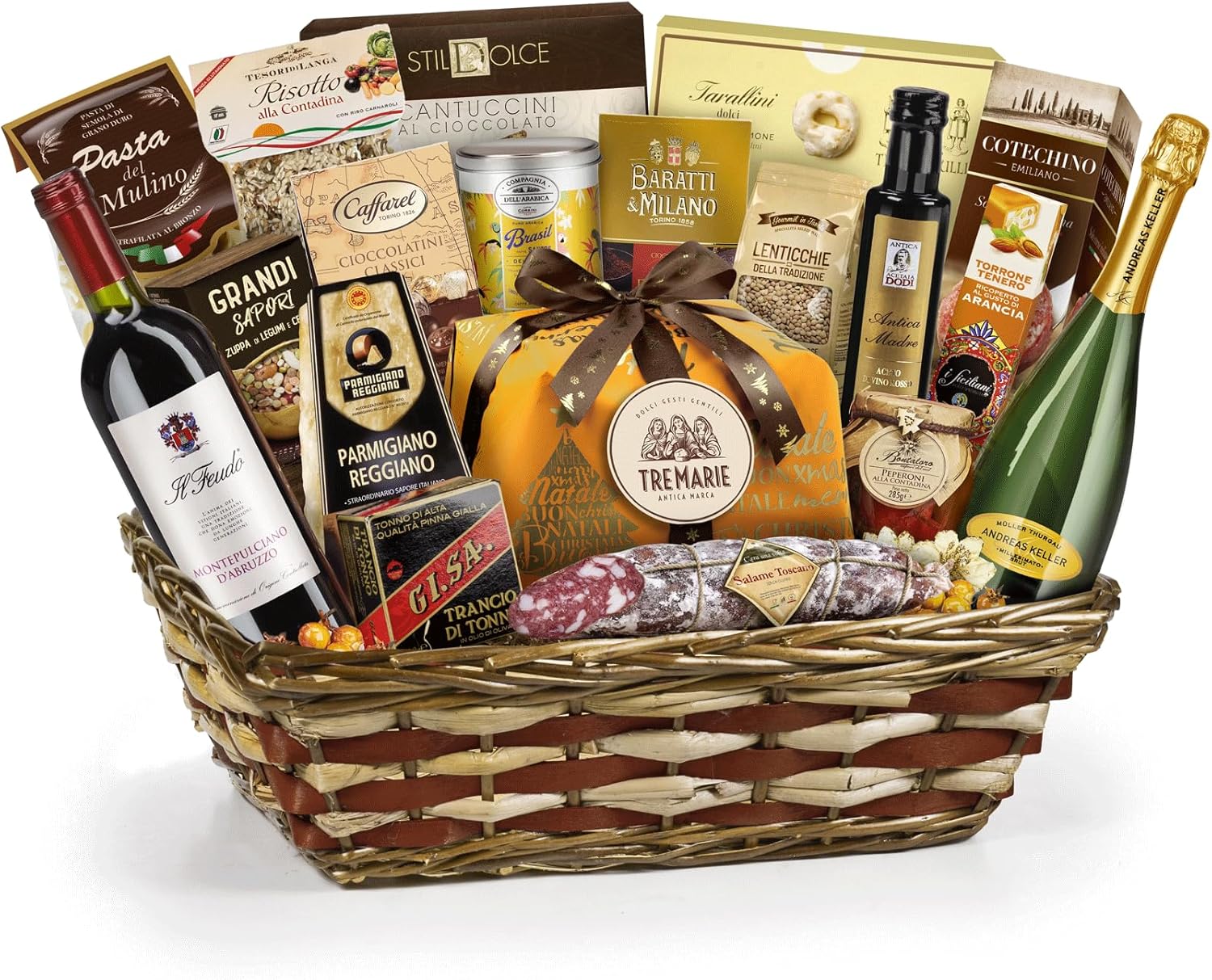 Zeus Party Cesto Regalo Natalizio Gastronomico '' Imperiale '', Strenna di Natale con Prodotti Alimentari Regionali Tipici, Specialità Gastronomiche Gourmet in Confezione Regalo per Natale