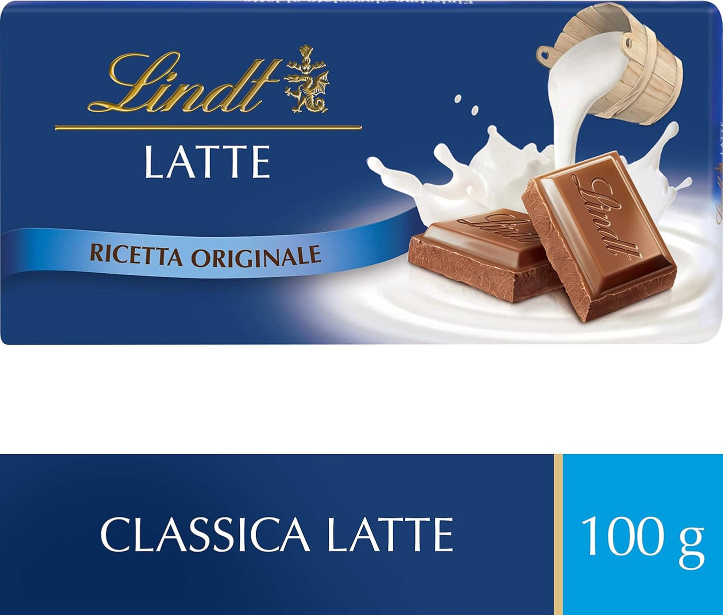 Lindt Tavoletta Classica Cioccolato al Latte, Formato 100g