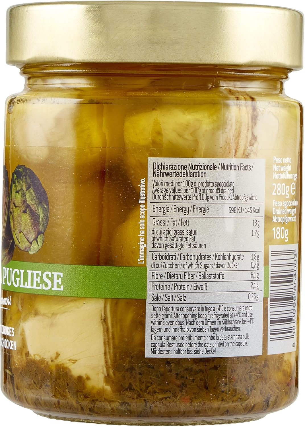 Carciofi alla pugliese 280g sott'olio "Lavorati dal fresco"