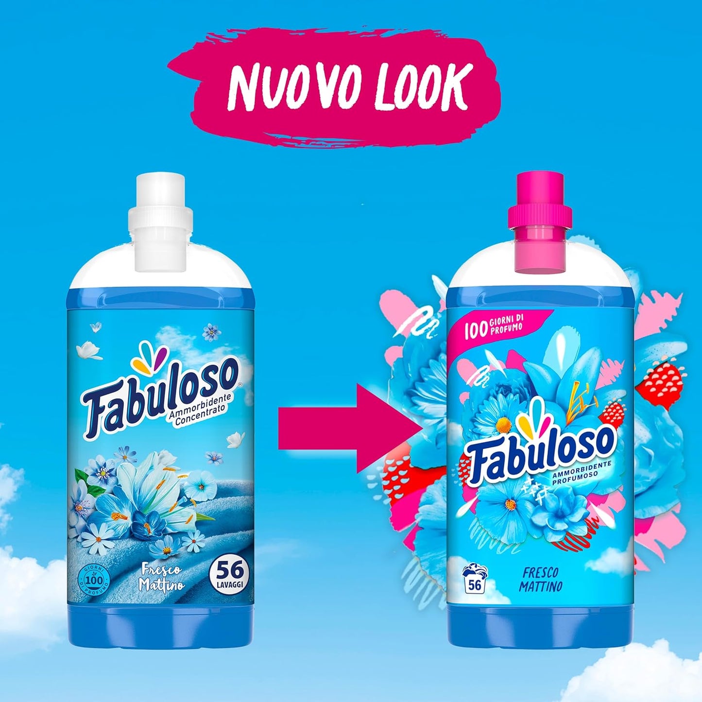 Fabuloso Ammorbidente Concentrato Profumato Fresco Mattino, 1.9L