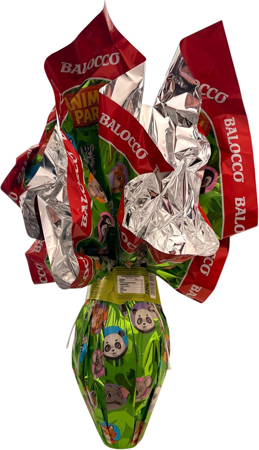 BaIocco Uovo di Pasqua Animal Park 220g – Cioccolato al Latte con Sorpresa per Bambini – Uovo Pasquale con Gadget a Tema Animali – Idea Regalo Pasqua