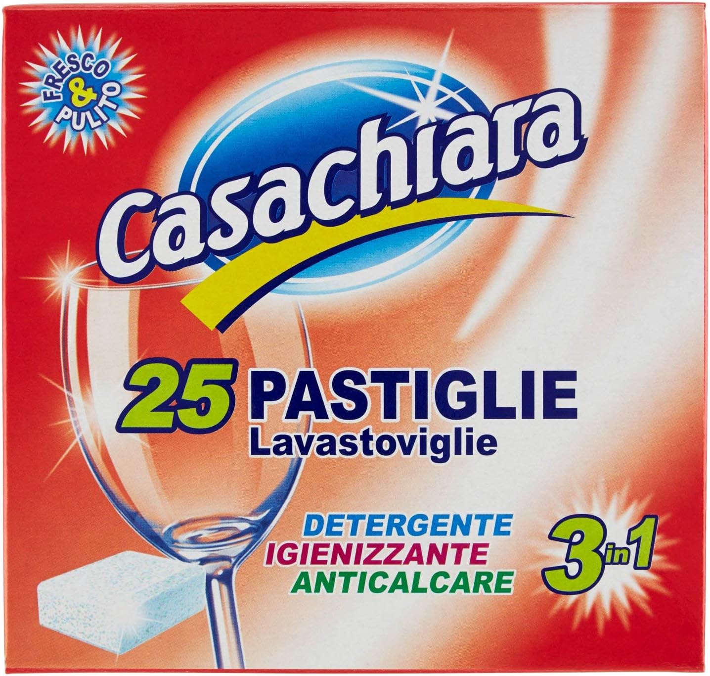 Casachiara Pastiglie Lavastoviglie 3 in 1, 25 Pezzi