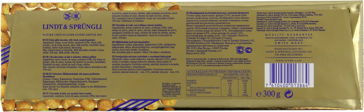 Lindt Tavoletta Latte/Nocciola Gold - 300 gr