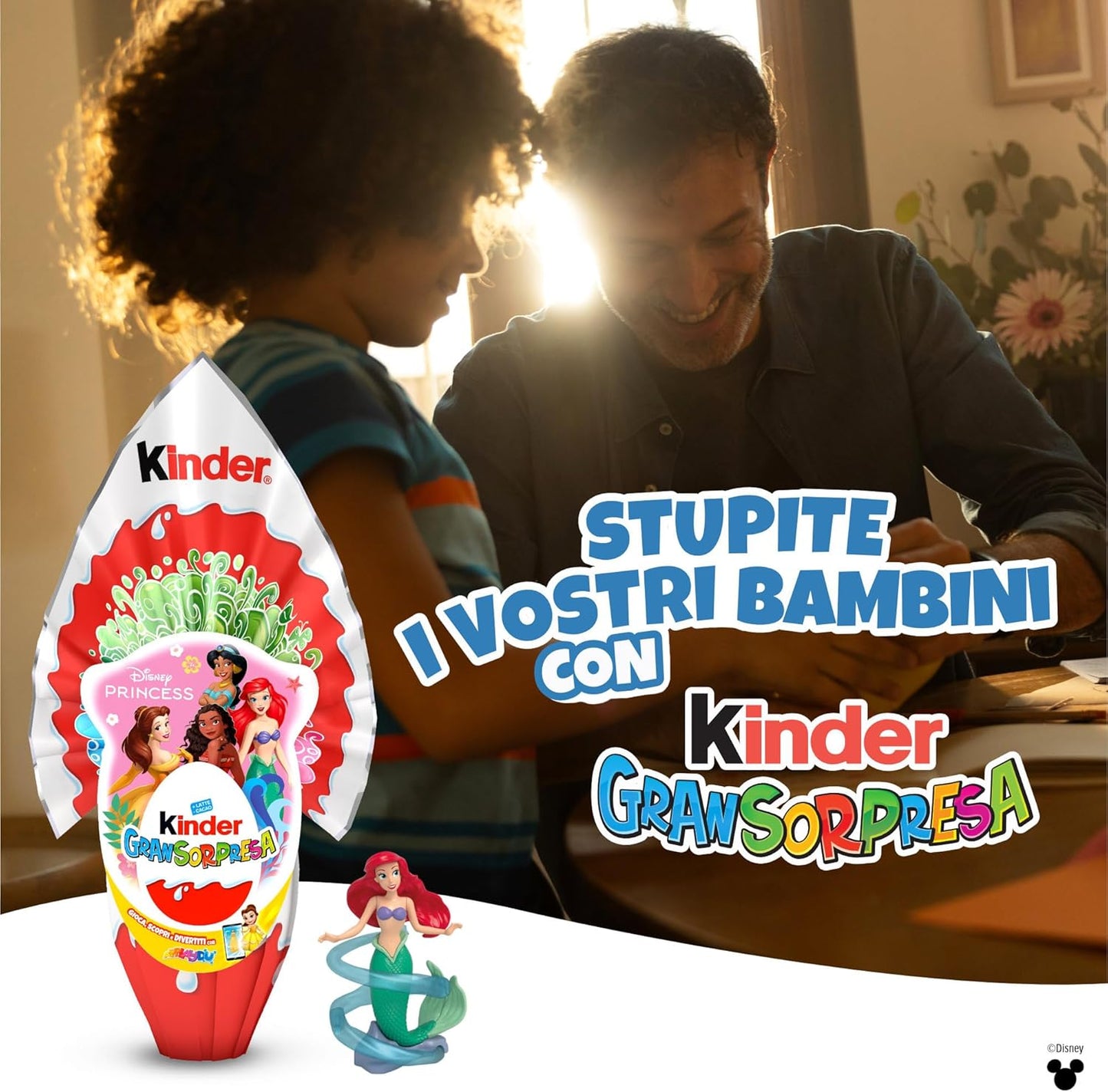 Kinder GranSorpresa Disney Princess - Uovo di Pasqua Kinder 2025, Finissimo Cioccolato al Latte con Sorpresa Disney Princess, Idea Regalo Pasqua, 150 Grammi
