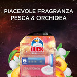 Duck Fresh Discs - Base per Dischi Gel Igienizzanti WC, Fragranza Pesca e Orchidea - Confezione da 1 Applicatore, 1 Tubo, 6 Dischetti