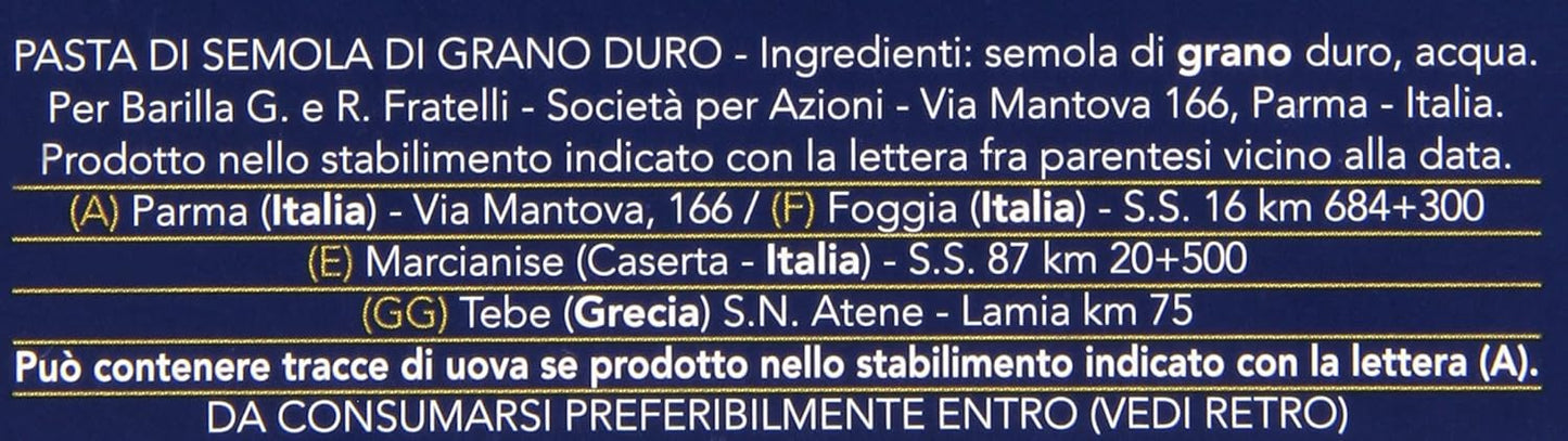 Barilla - Bucatini n.9, Cottura 8 minuti - 6 pezzi da 500 g [3 kg]