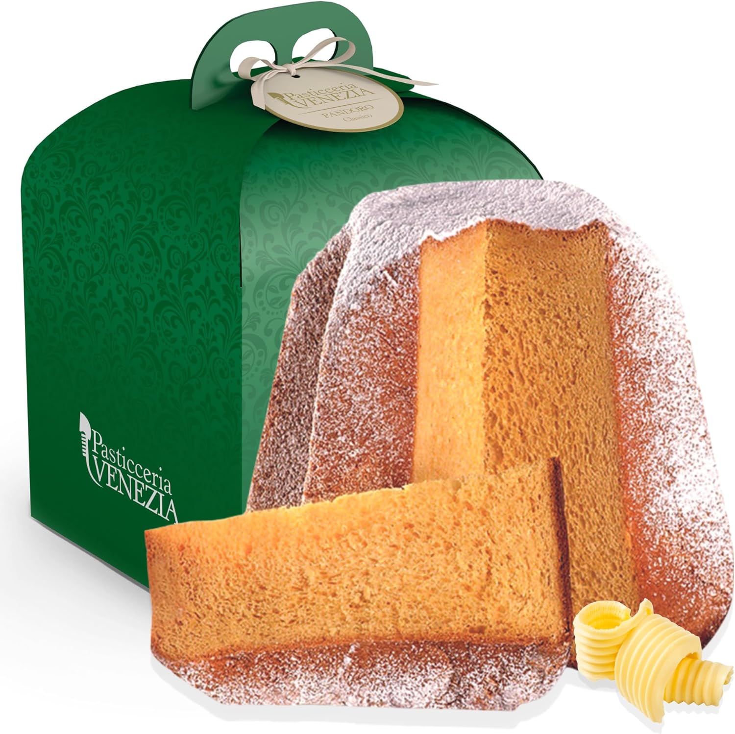 Pandoro Artigianale Classico da 750gr, Impasto con Lievito Madre e Lievitazione Naturale, Materie Prime di Alta Qualità Made in Italy