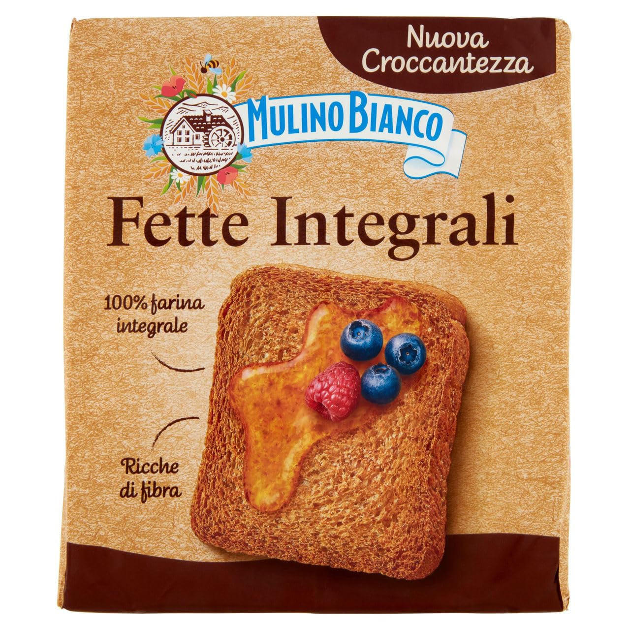 4X Mulino Bianco Fette Biscottate Integrali Spesse, Croccanti e Friabili 315g [4 Confezioni]