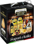 Le Cadeau Sapori d'Italia Scatola Regalo con 6 pezzi: Parmigiano Reggiano, Pasta, Sugo Arrabbiata, Aceto Balsamico, Miniricettario Consorzio Parmigiano