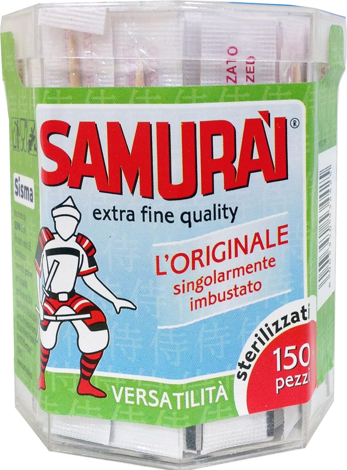 24 x SAMURAI Stuzzicandenti Imbustati 150 Pezzi