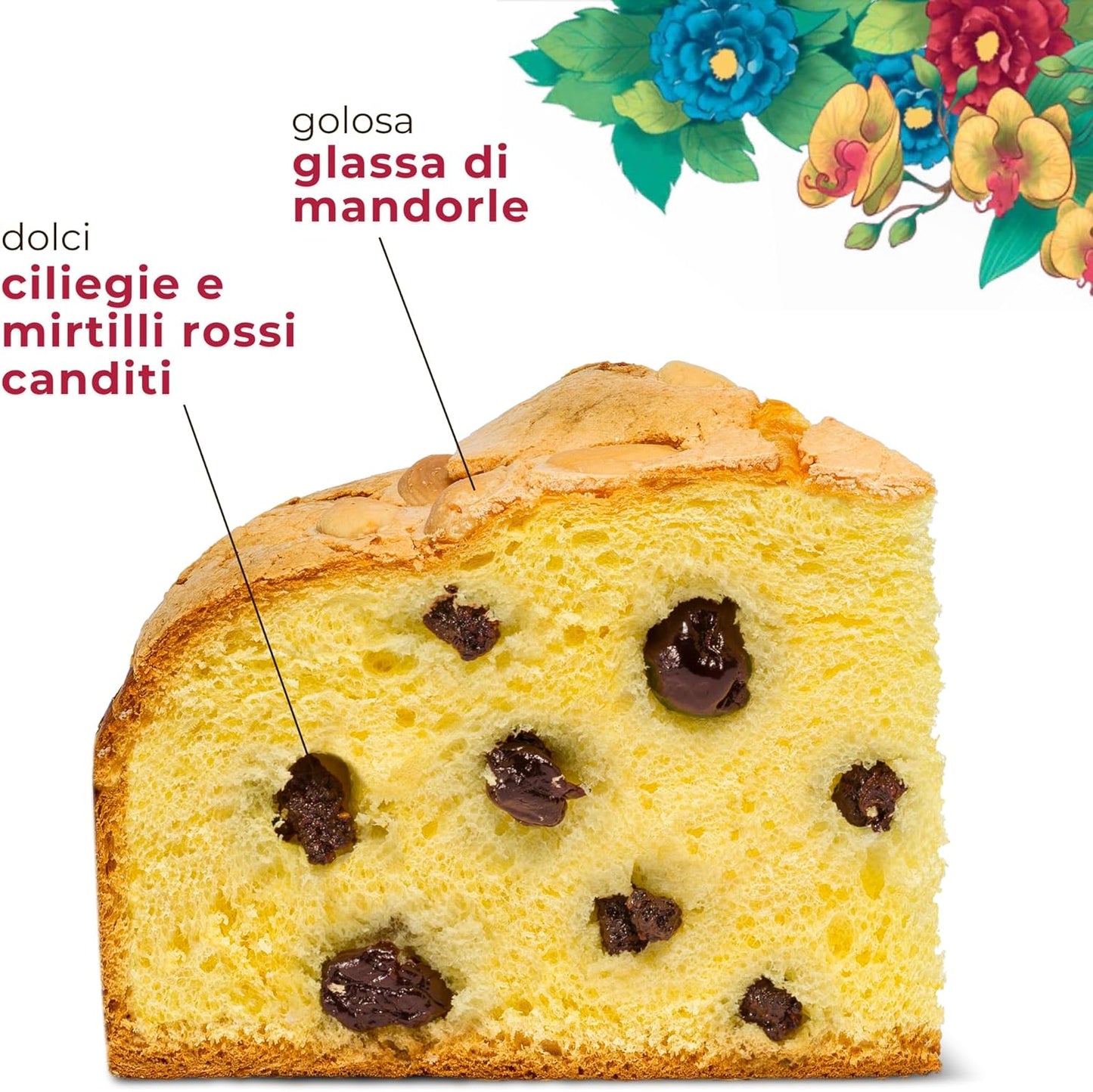 Colomba Pasquale Artigianale con Ciliegie e Mirtilli Rossi, 750gr - Pasticceria Fraccaro 1932, Dolce Pasquale ai Frutti Rossi con Impasto Morbido e Fragrante - Linea Bauletto