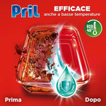 Pril Gel All In One Limone & Lime, Detersivo Lavastoviglie Liquido Multi-Azione Sporco Difficile, Confezione da 35 Lavaggi