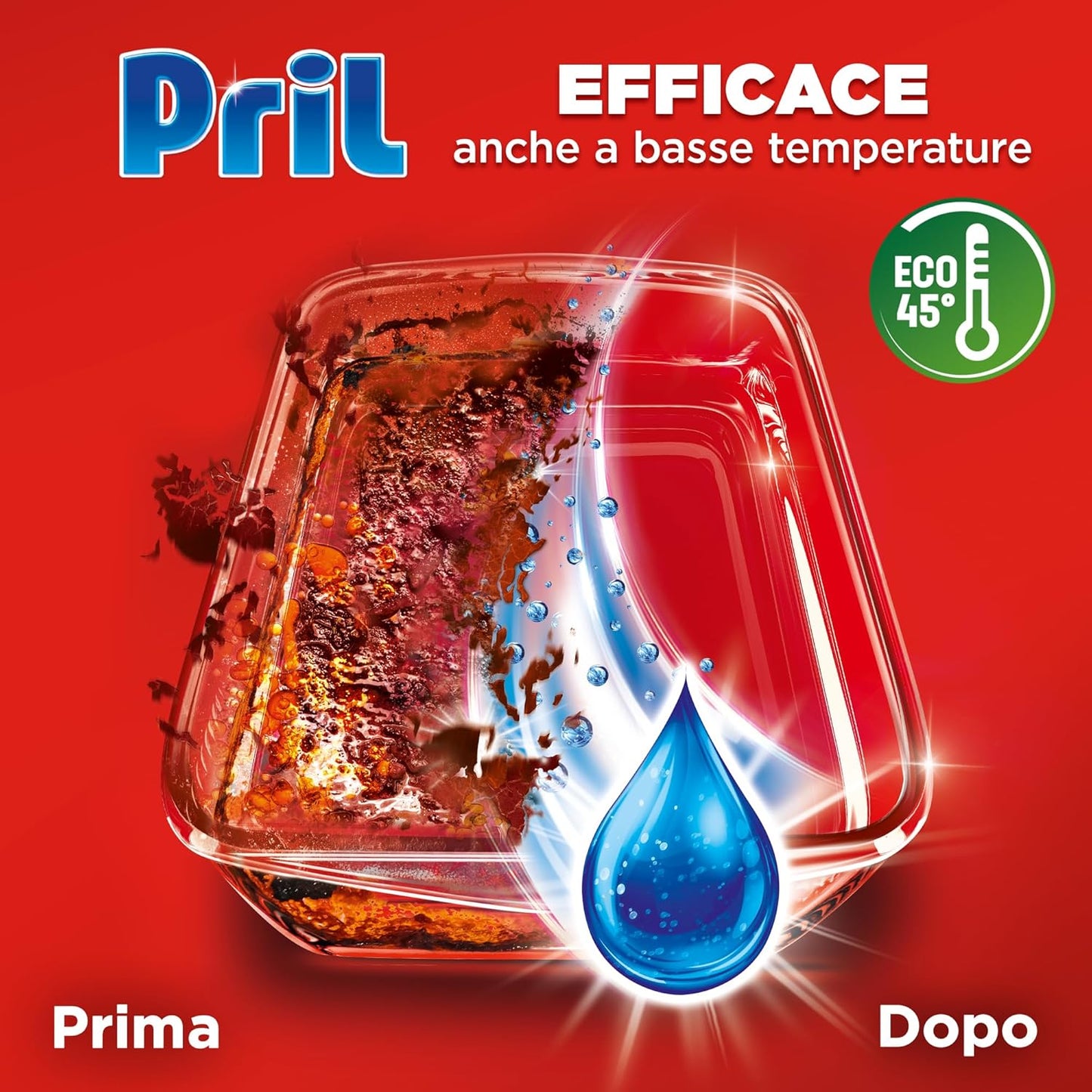 Pril Gel All in One Sciogli Grasso Detersivo Lavastoviglie Liquido Multi-Azione Sporco Difficile, Confezione da 35 lavaggi