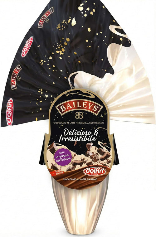 Dolfin Uovo Pasqua Con Cioccolato Finissimo al Latte Baileys 220gr - Senza Glutine