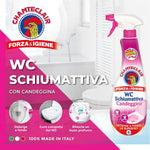 Chanteclair - WC Schiumattiva con Candeggina - Pulisce e Igienizza, Funziona anche Sottosopra, Forza&Igiene - 625 ml