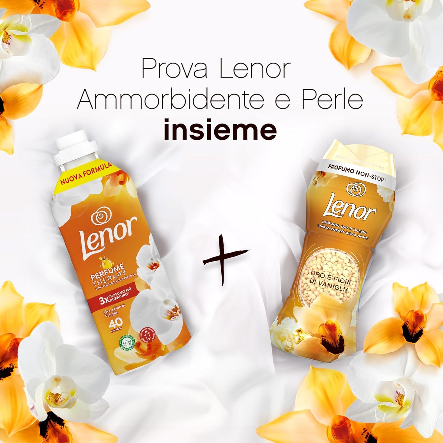 Lenor Ammorbidente Lavatrice Concentrato, 86 Lavaggi, Oro E Fiori Di Vaniglia, Nuova Formula 3x Profumo Più Duraturo