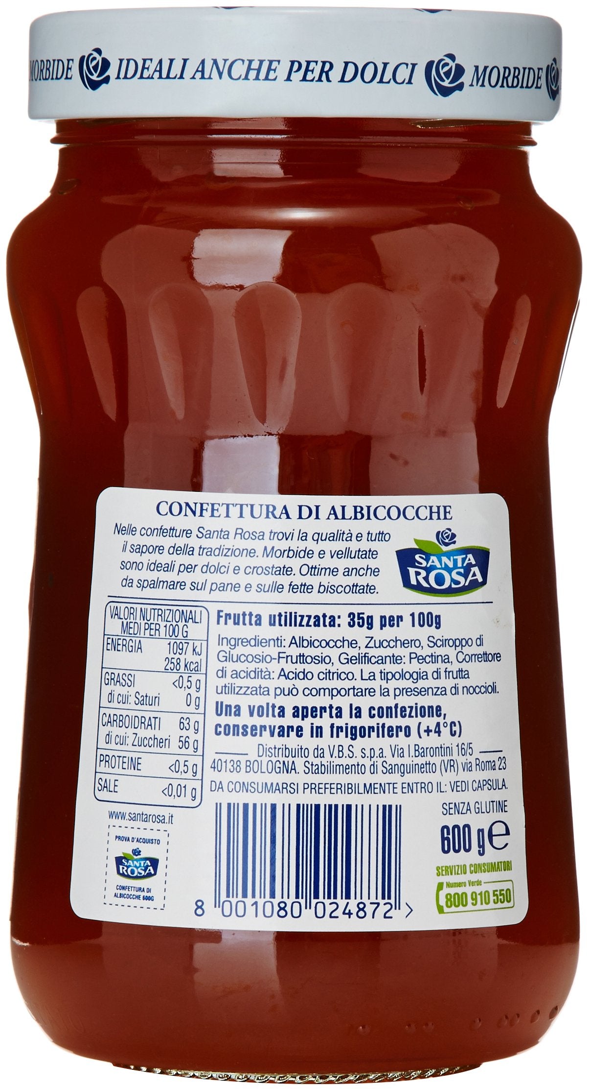 Santa Rosa Confettura di Albicocche, 600g, 1