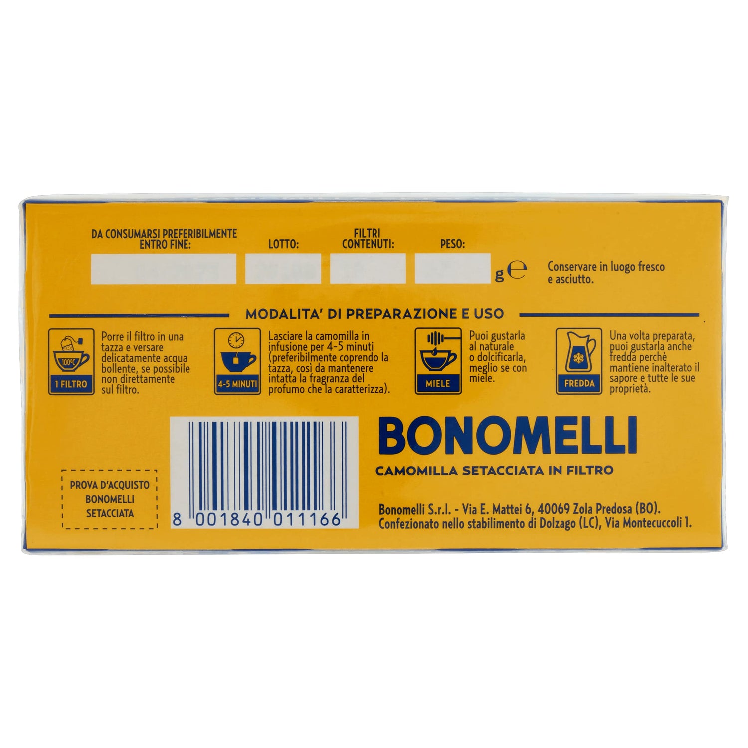 Bonomelli Camomilla Setacciata, 18 Filtri, Rilassante e Digestiva, dal Gusto Unico (27g) (Confezione da 3)
