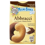 MULINO BIANCO Abbracci, biscotti di pasta frolla italiani al burro e gusto cacao 350g (Abbracci, x1)