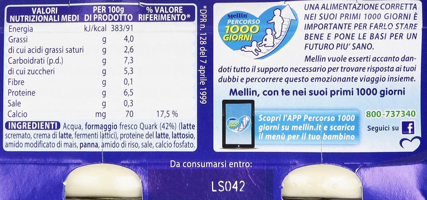 Mellin - Formaggino Classico, Omogeneizzato, 2 vaschette