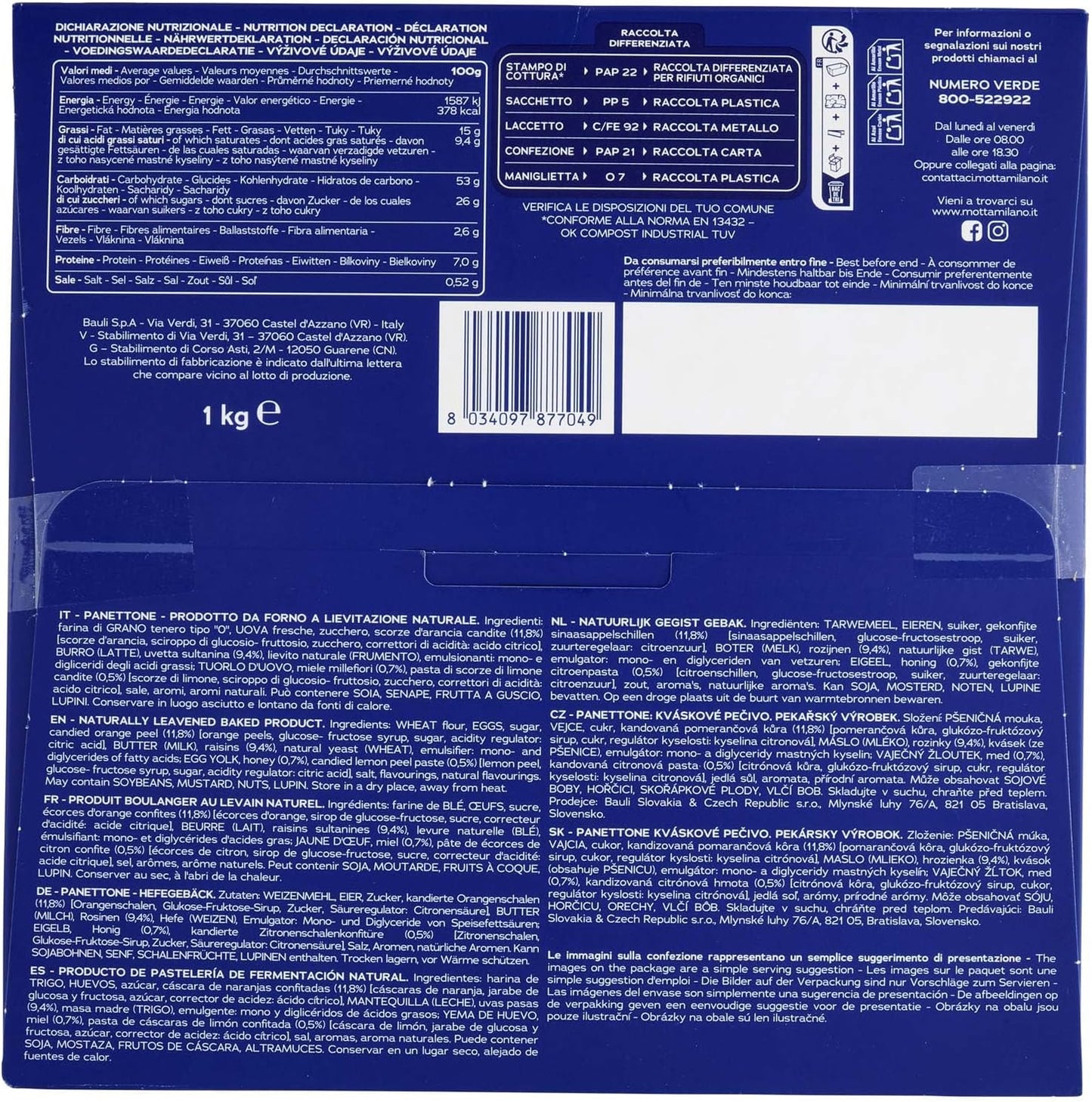 Motta Panettone Barbieri, 1000g