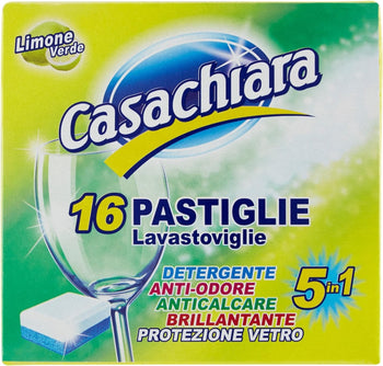 Casachiara - Pastiglie per lavastoviglie 5 in 1, Confezione da 16